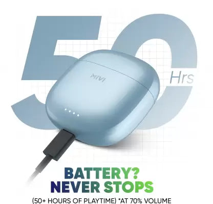 Mivi DuoPods F70 ENC with Quad Mic, 50+ Hrs Playtime| Made in India | Powerful Bass Bluetooth Headset (Blue, True Wireless) Mivi DuoPods F70 ENC with Quad Mic, 50+ Hrs Playtime| Made in India | Powerful Bass Bluetooth Headset (Blue, True Wireless)